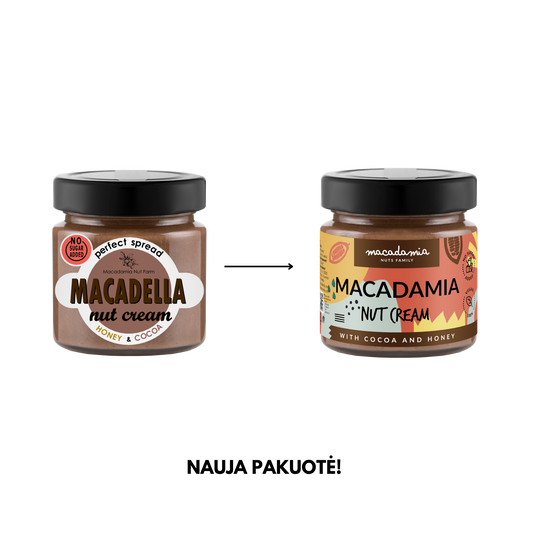 Makadamijų riešutų kremas MACADELLA