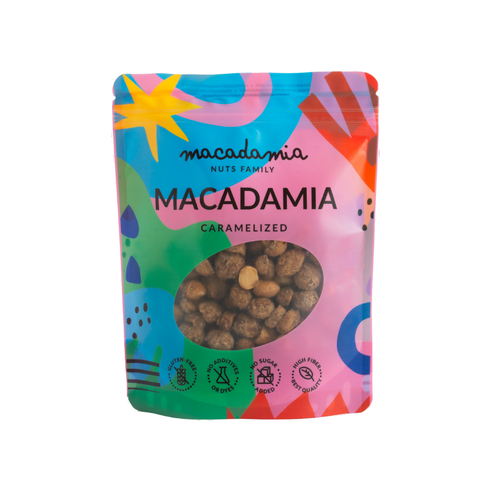 Karamelizuoti makadamijų riešutai