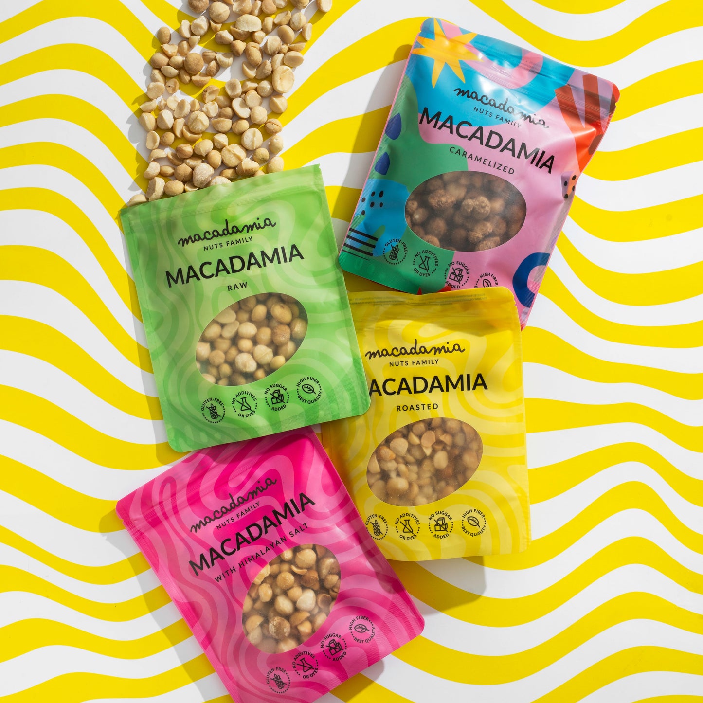 Skrudinti sūdyti makadamijų riešutai